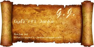 Győrfi Janka névjegykártya